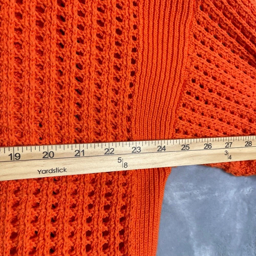 Old Navy Open Stitch Sweater Women Plus Size 2X Warm Sunset Orange Dolman Sleeve